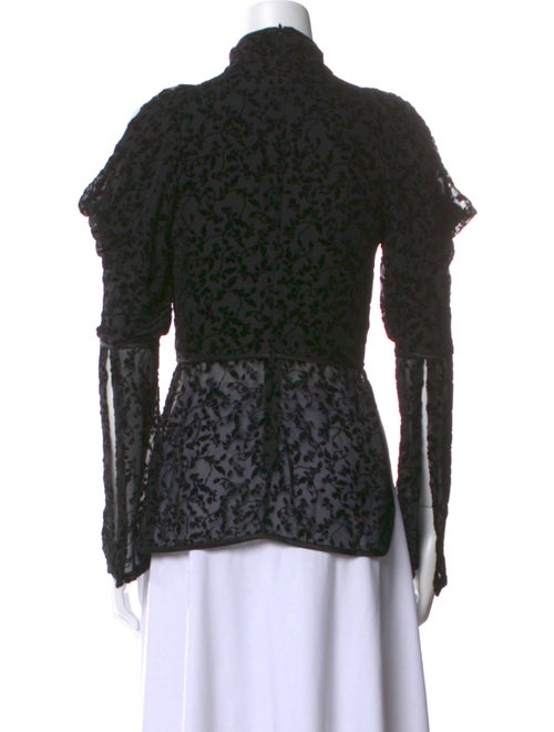 Yigal Azrouël Lace Pattern Mock Neck Blouse
