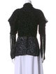 Yigal Azrouël Lace Pattern Mock Neck Blouse