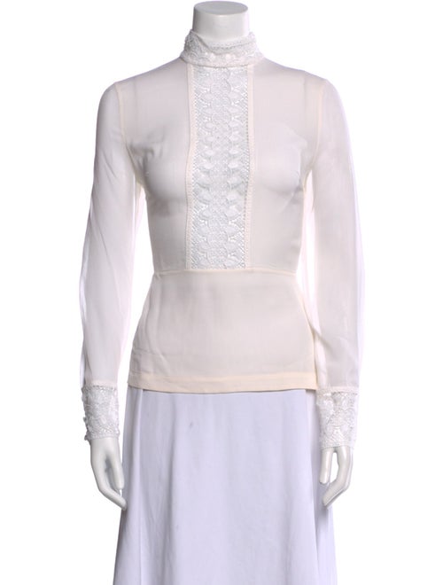 Yigal Azrouël Silk Mock Neck Blouse