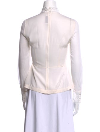 Yigal Azrouël Silk Mock Neck Blouse