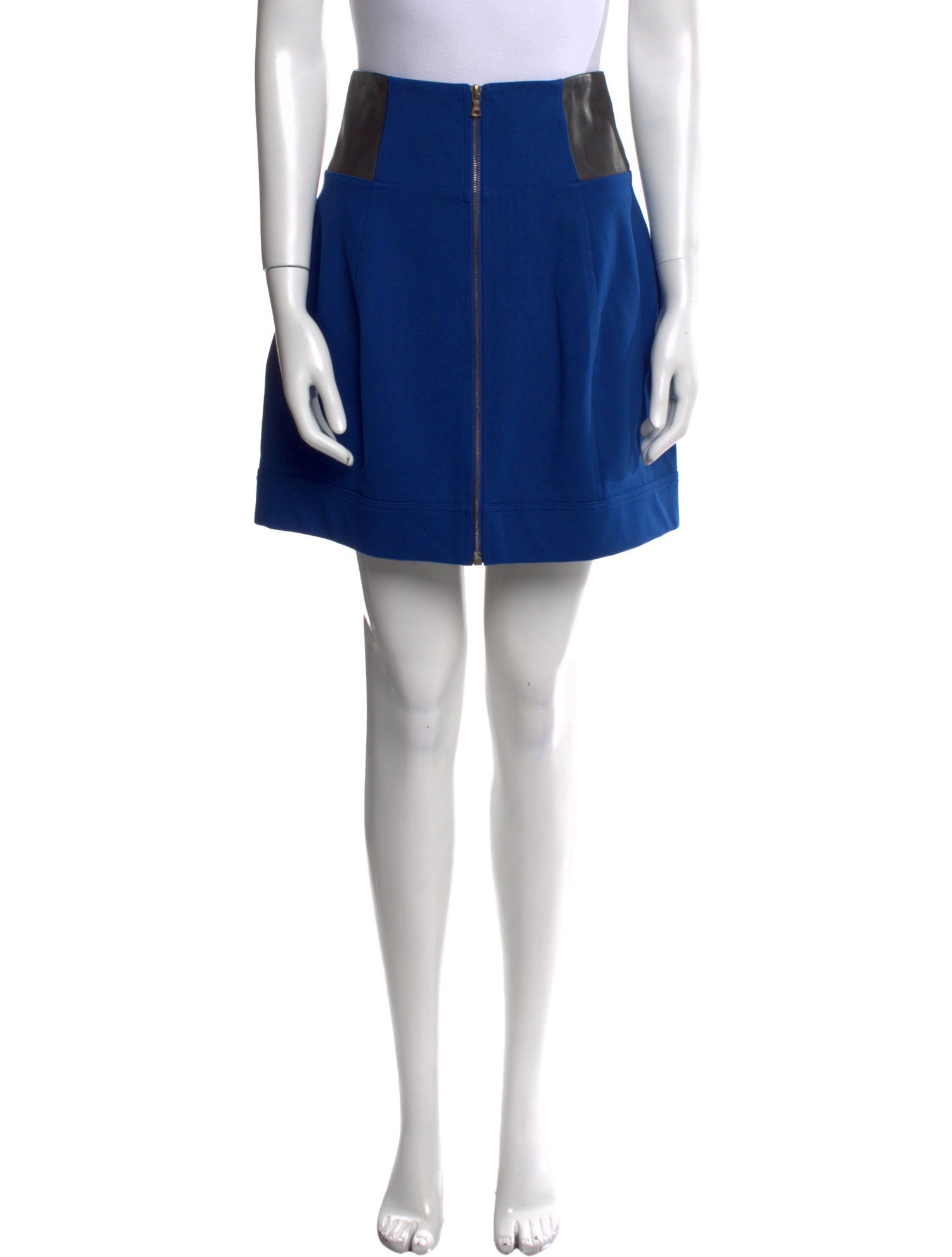 Yigal Azrouël Leather Trim Embellishment Mini Skirt