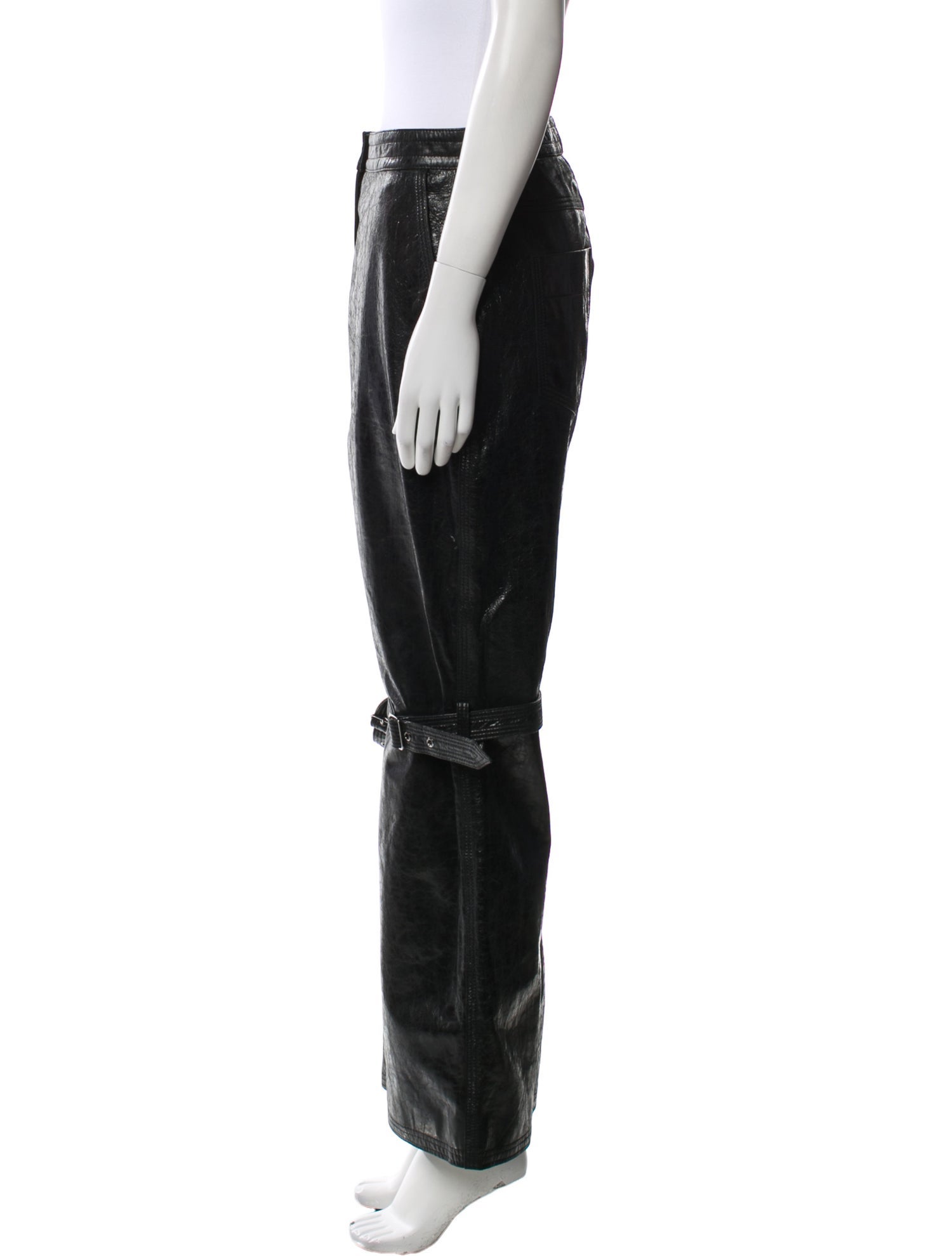 Yigal Azrouël Leather Wide Leg Pants