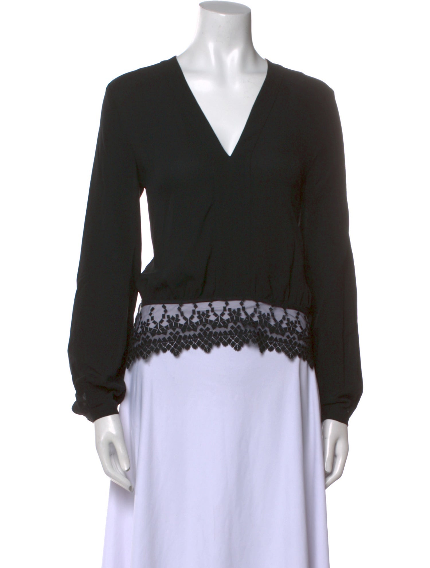 Yigal Azrouël Silk V-Neck Crop Top