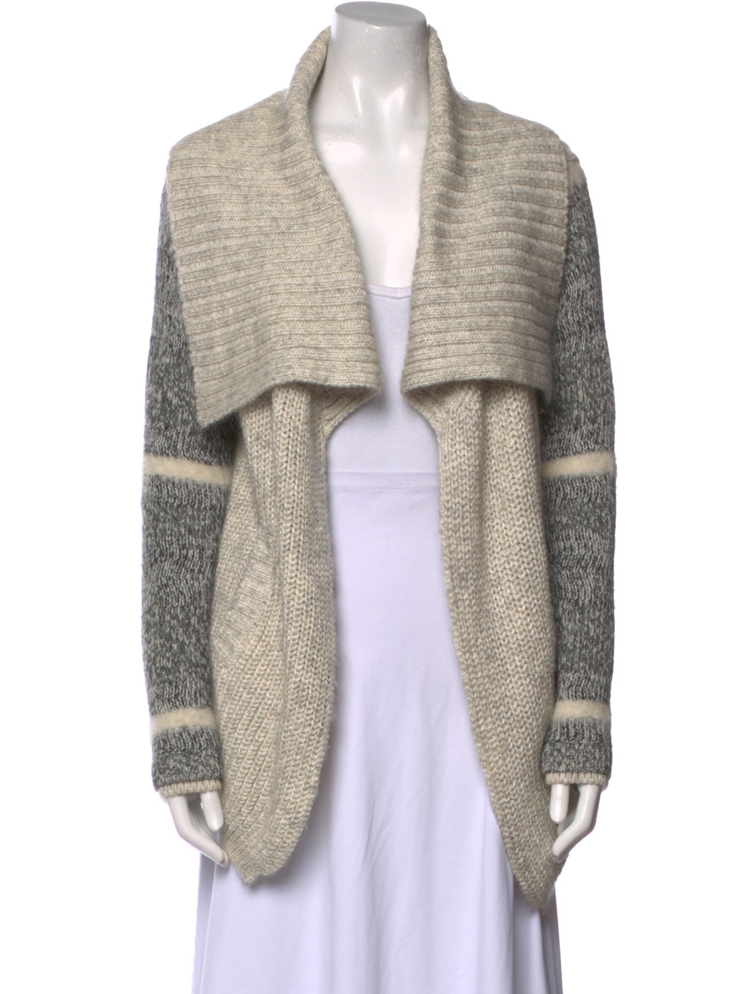 Yigal Azrouël Striped Open Front Sweater