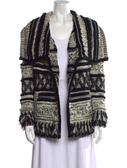 Yigal Azrouël Printed Open Front Sweater