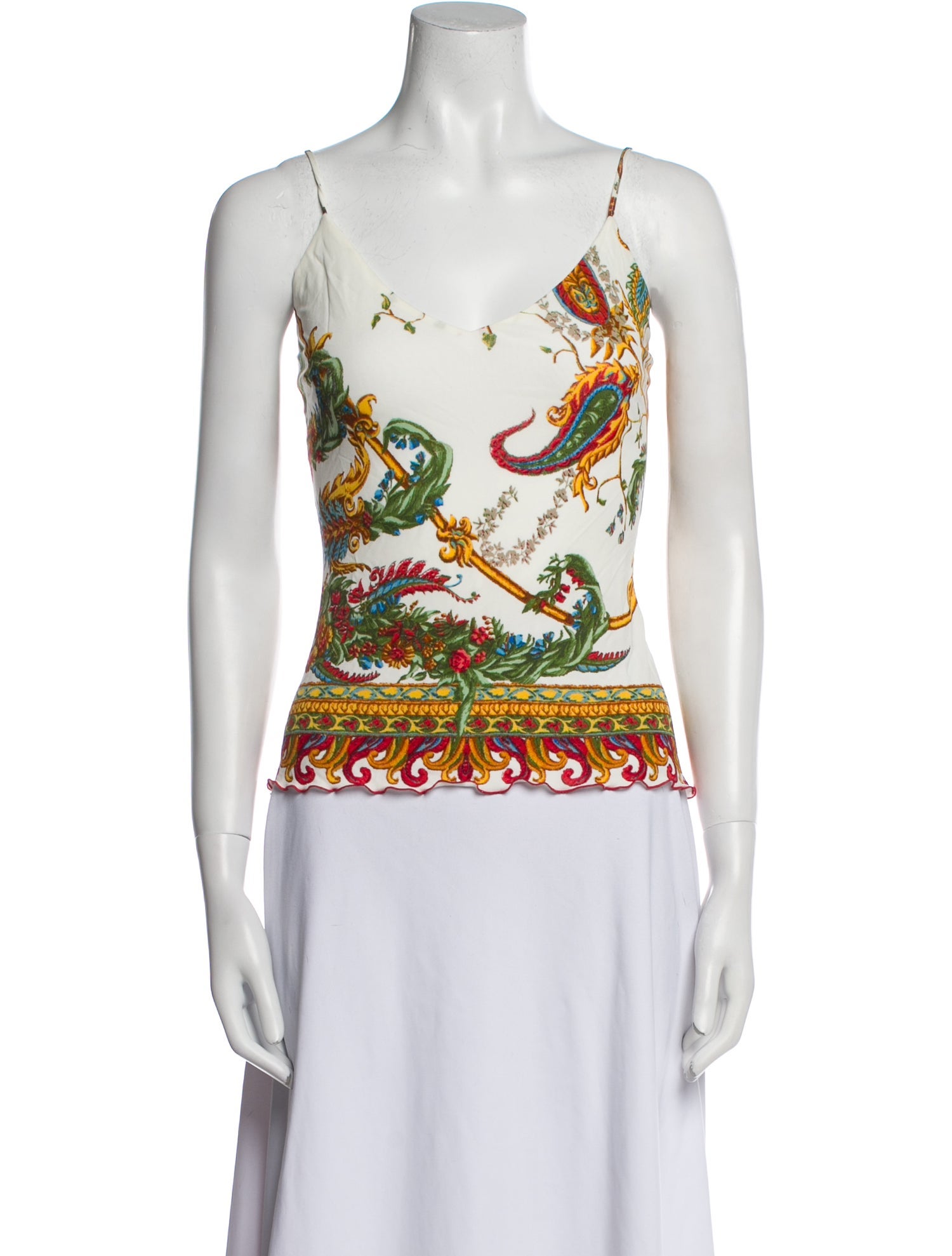 Yigal Azrouël Printed Scoop Neck Top