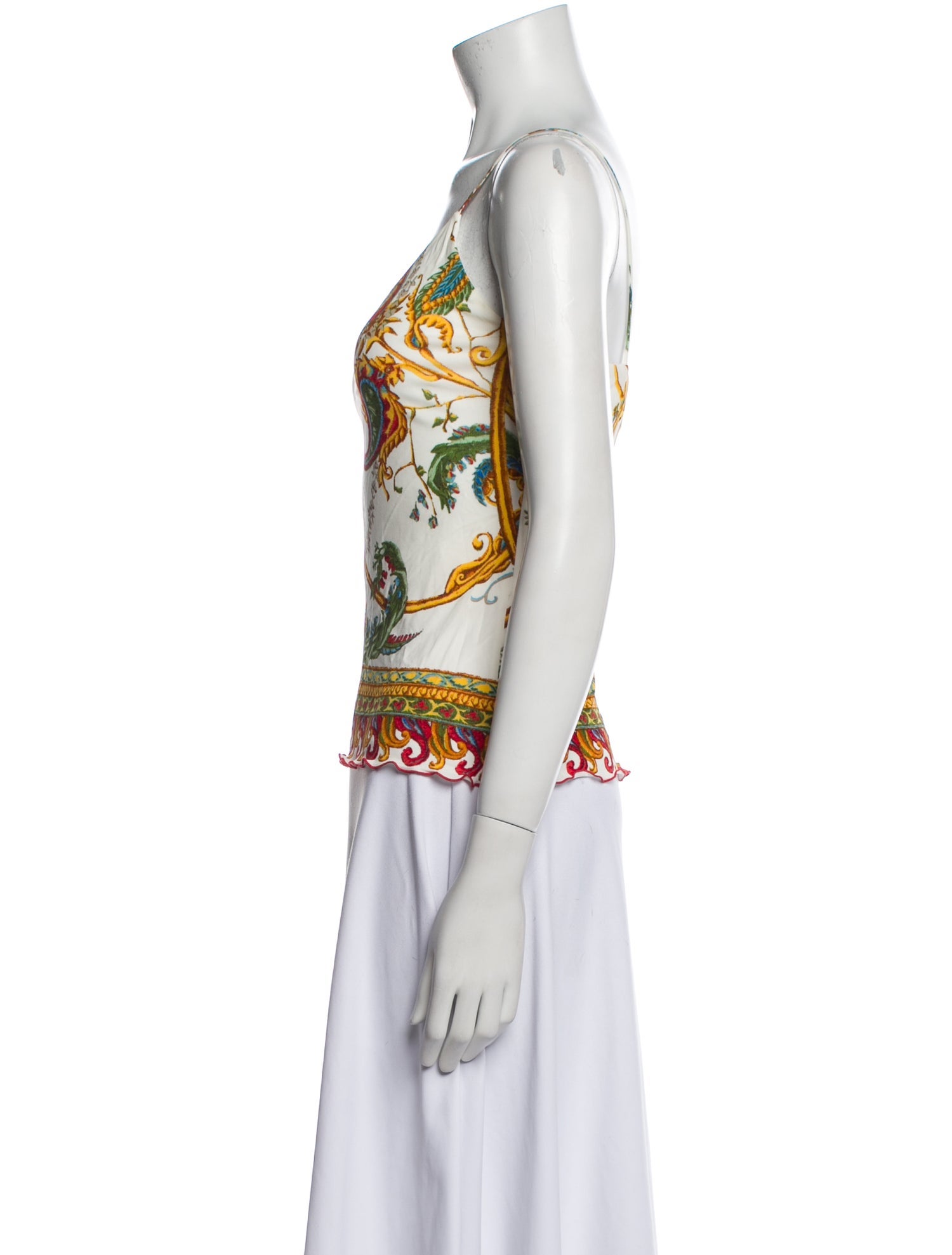 Yigal Azrouël Printed Scoop Neck Top