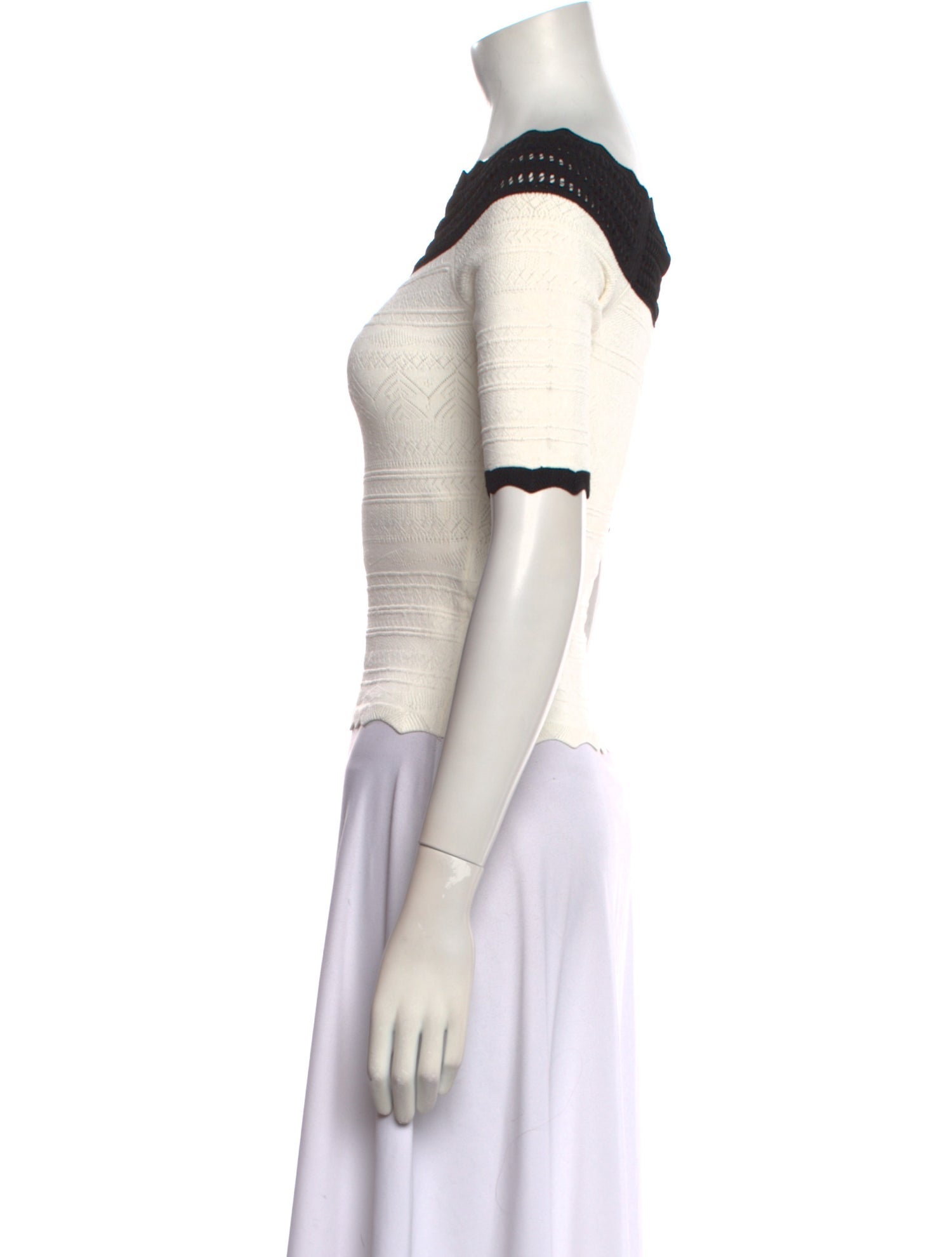 Yigal Azrouël Colorblock Pattern Bateau Neckline Sweater