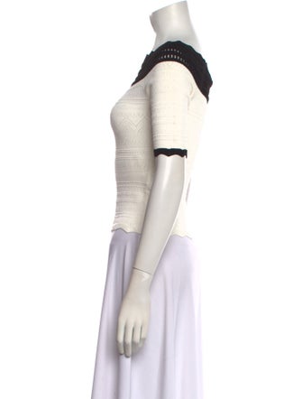 Yigal Azrouël Colorblock Pattern Bateau Neckline Sweater