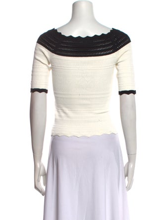 Yigal Azrouël Colorblock Pattern Bateau Neckline Sweater