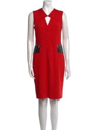 Yigal Azrouël V-Neck Knee-Length Dress