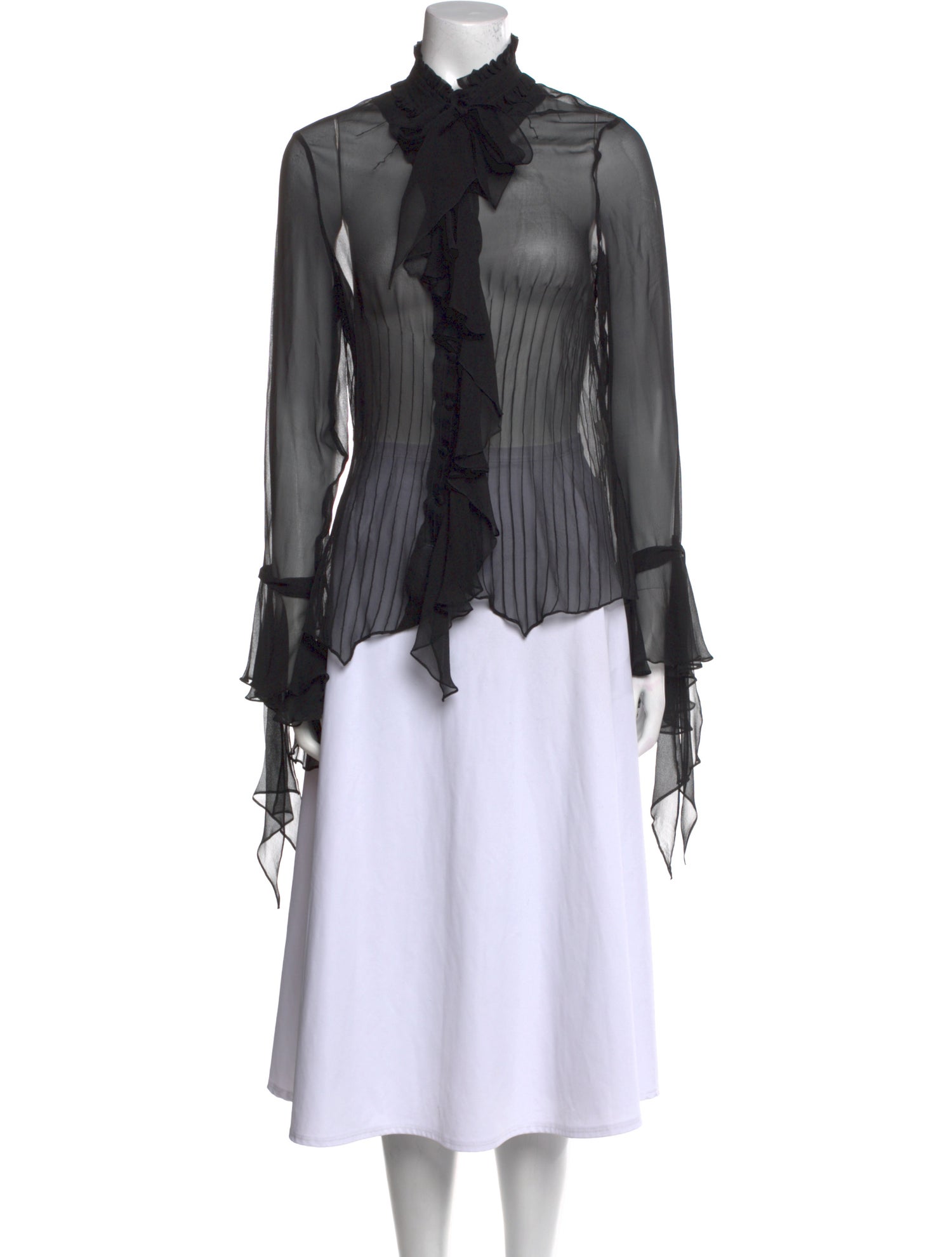 Yigal Azrouël Silk Mock Neck Blouse