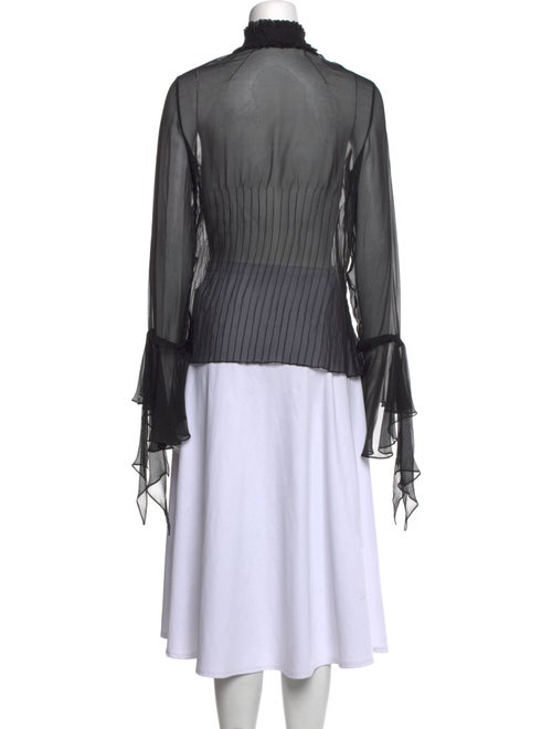 Yigal Azrouël Silk Mock Neck Blouse