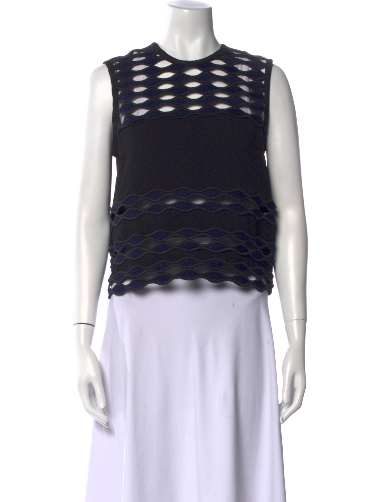 Yigal Azrouël Striped Crew Neck Crop Top