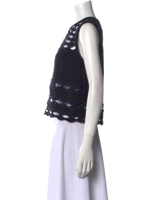 Yigal Azrouël Striped Crew Neck Crop Top