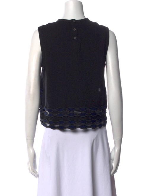 Yigal Azrouël Striped Crew Neck Crop Top