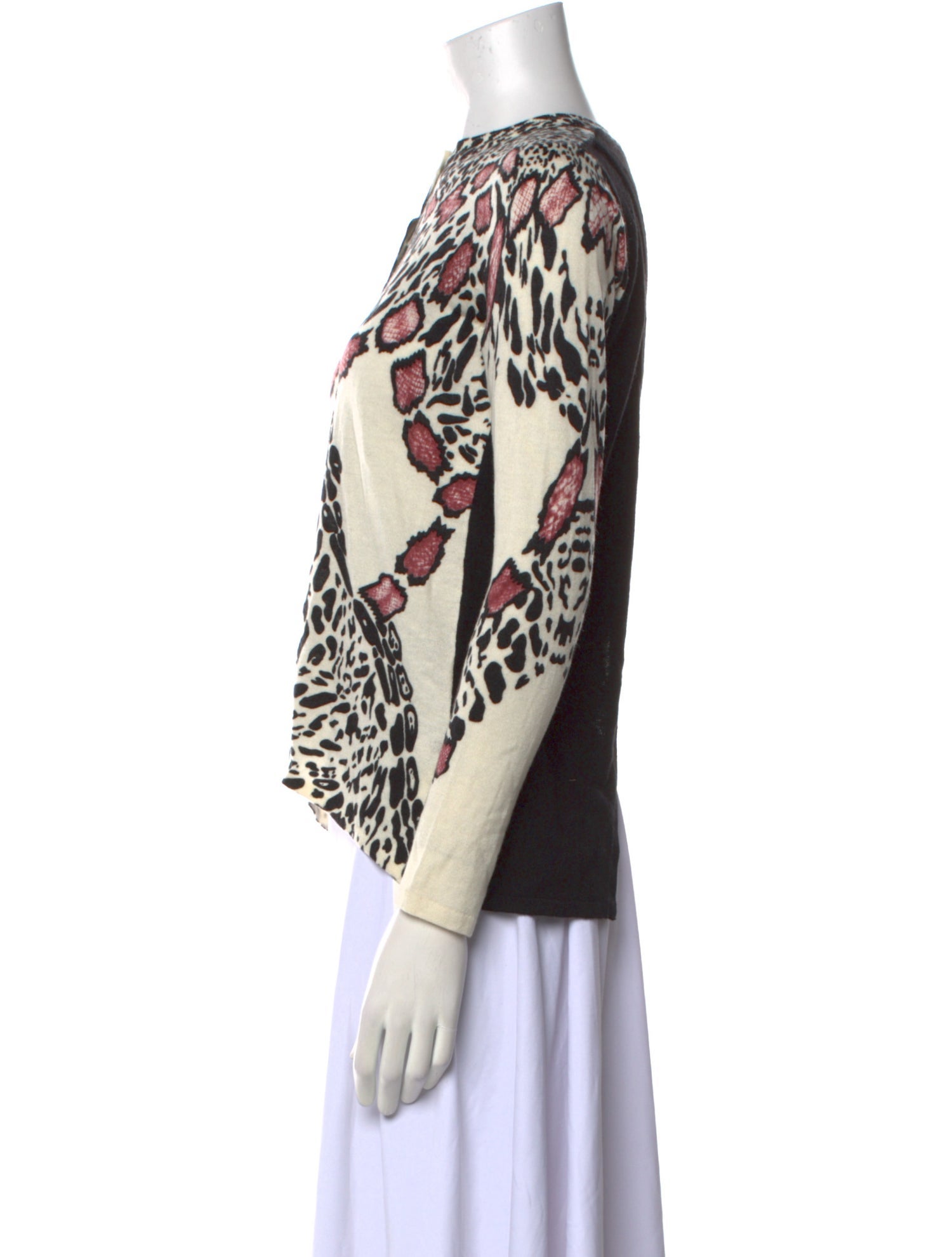 Yigal Azrouël Animal Print Crew Neck Sweater w/ Tags