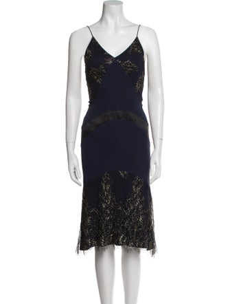 Yigal Azrouël Lace Pattern Midi Length Dress