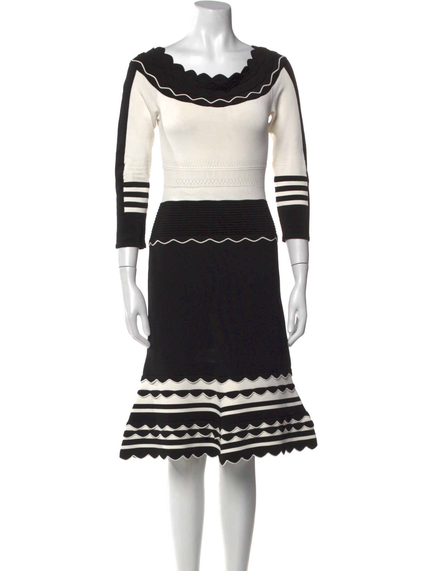 Yigal Azrouël Striped Knee-Length Dress