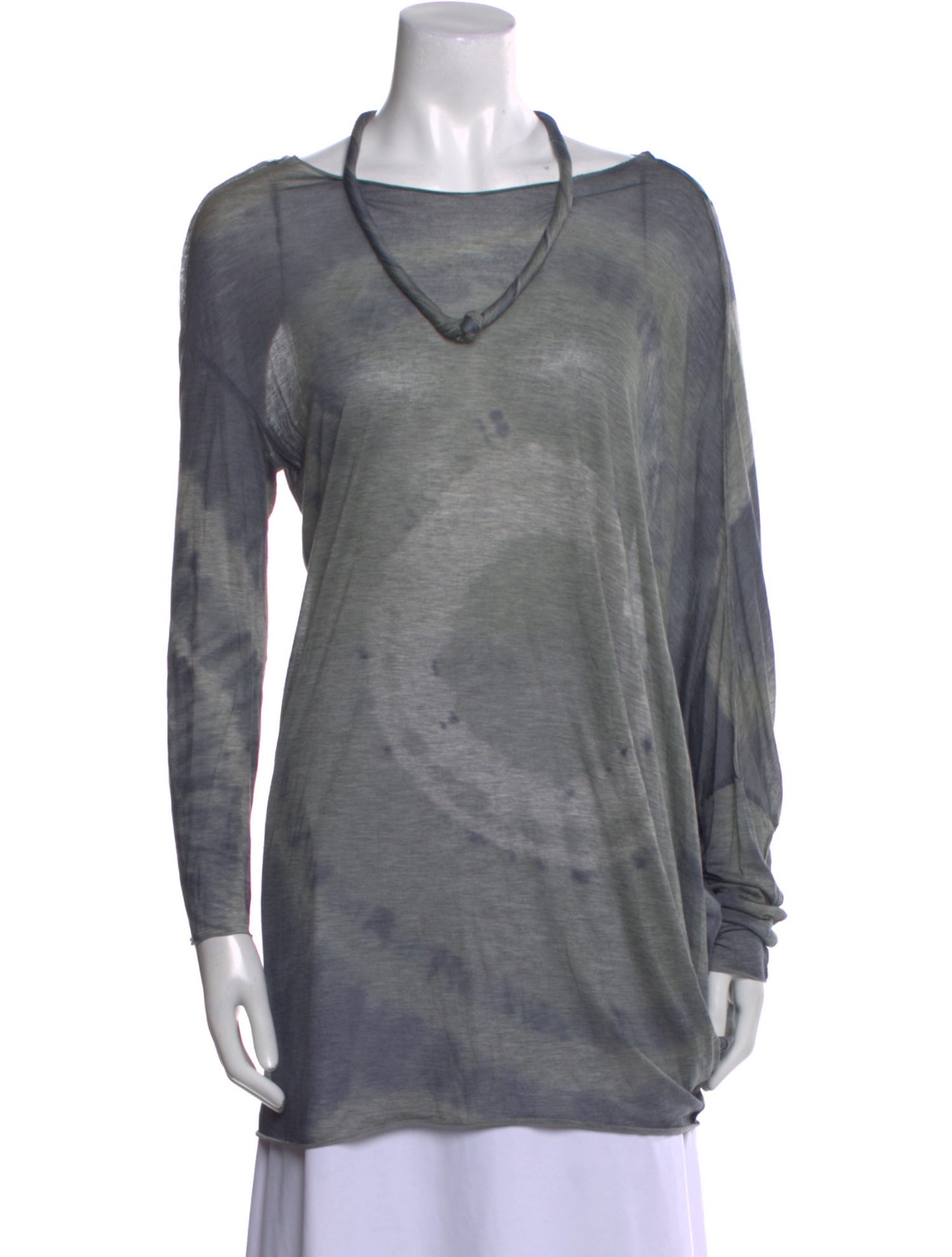 Yigal Azrouël Tie-Dye Print Cowl Neck Tunic
