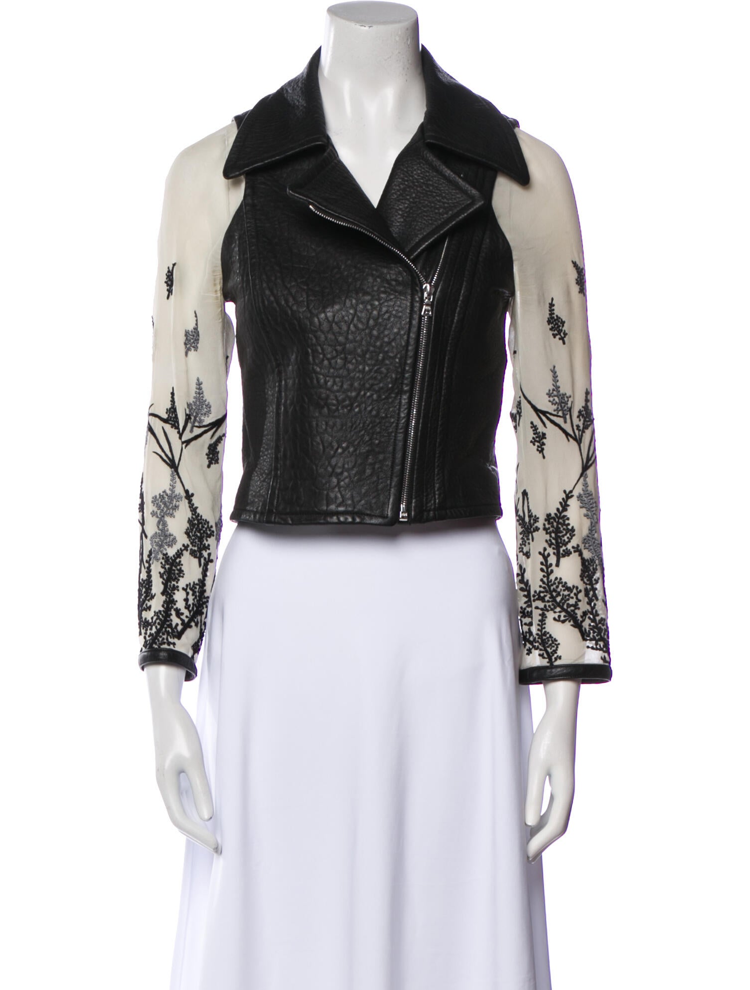 Yigal Azrouël Leather Printed Biker Jacket