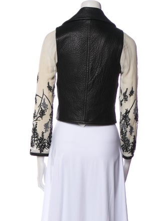 Yigal Azrouël Leather Printed Biker Jacket