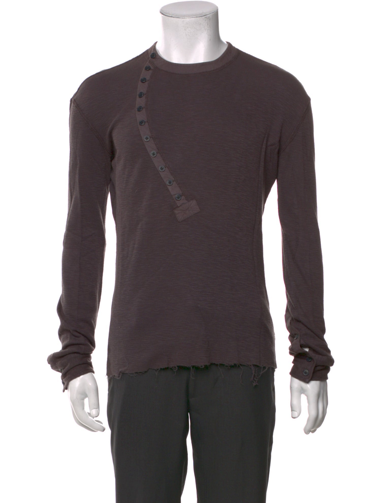 Yigal Azrouël Crew Neck Long Sleeve Henley