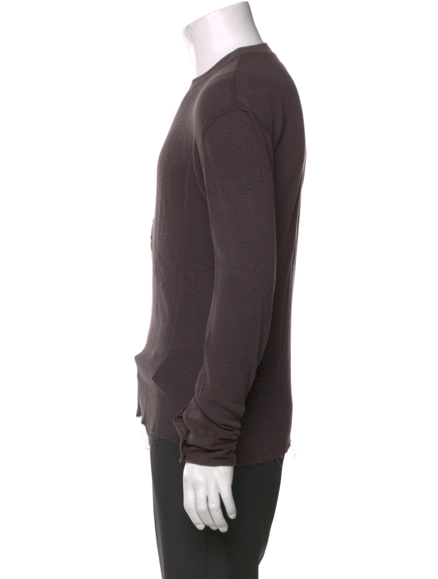 Yigal Azrouël Crew Neck Long Sleeve Henley