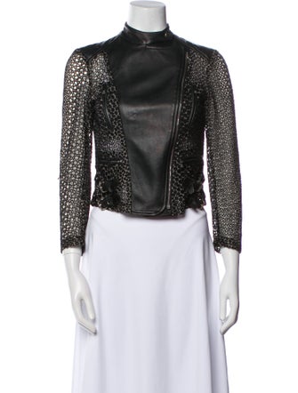 Yigal Azrouël Silk Printed Biker Jacket