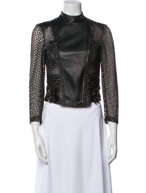 Yigal Azrouël Silk Printed Biker Jacket