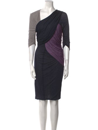 Yigal Azrouël Colorblock Pattern Knee-Length Dress