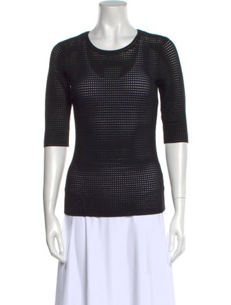 Yigal Azrouël Crew Neck Three-Quarter Sleeve Top