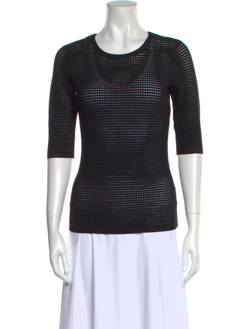 Yigal Azrouël Crew Neck Three-Quarter Sleeve Top