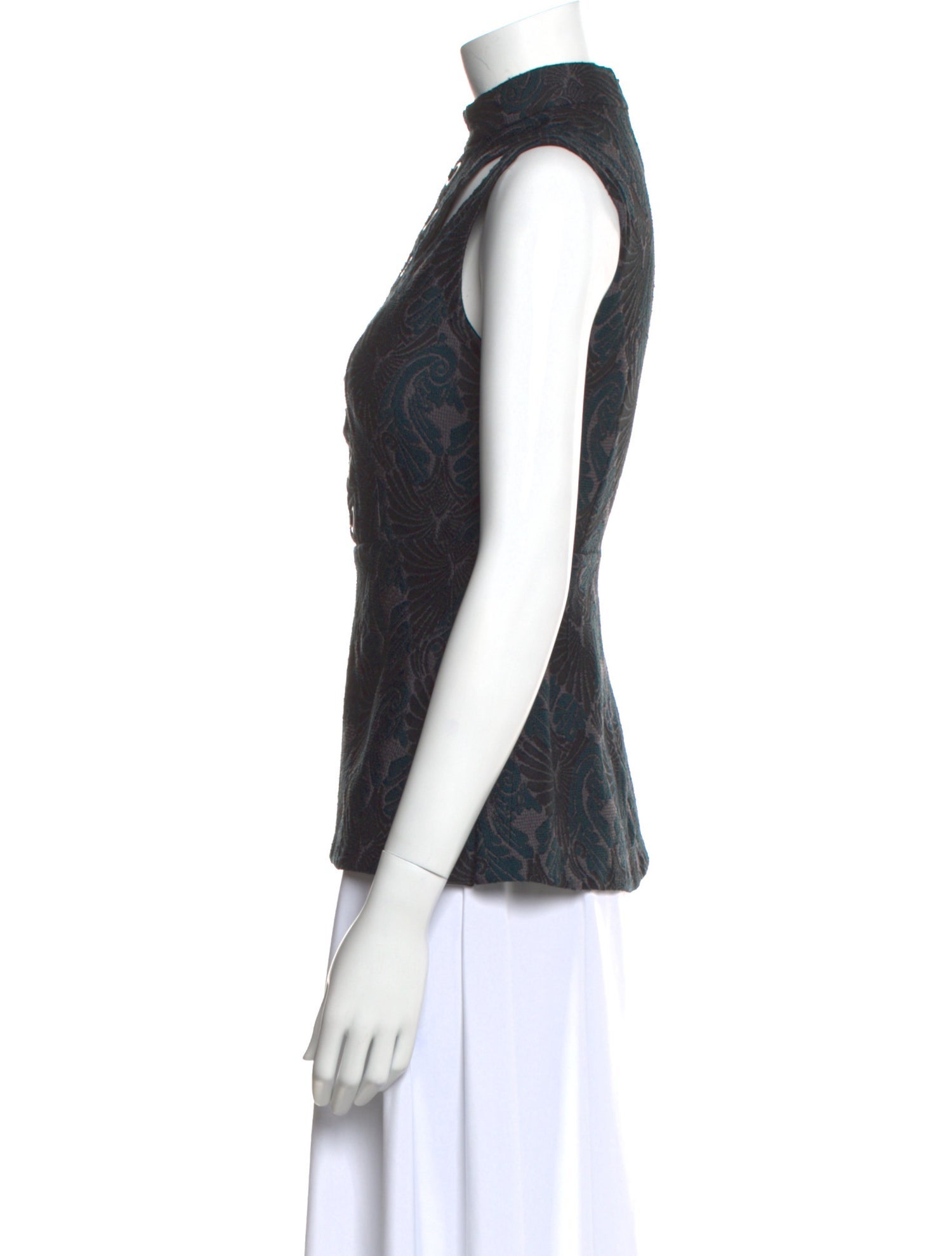 Yigal Azrouël Printed Mock Neck Top