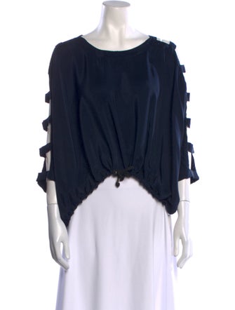 Yigal Azrouël Silk Scoop Neck Blouse
