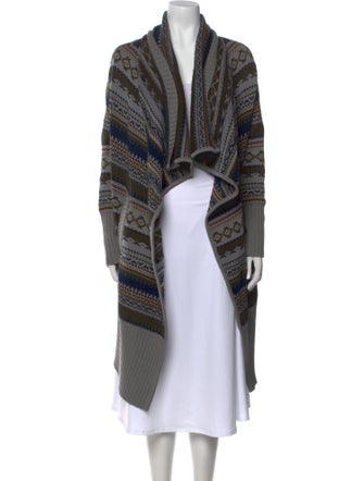 Yigal Azrouël Striped Open Front Sweater