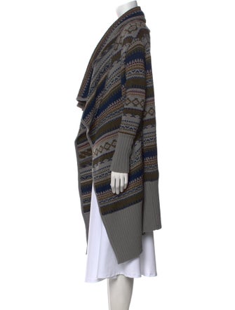 Yigal Azrouël Striped Open Front Sweater