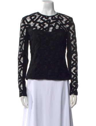 Yigal Azrouël Crew Neck Long Sleeve Top