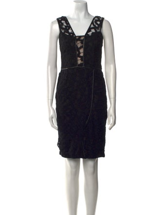 Yigal Azrouël Lace Pattern Knee-Length Dress