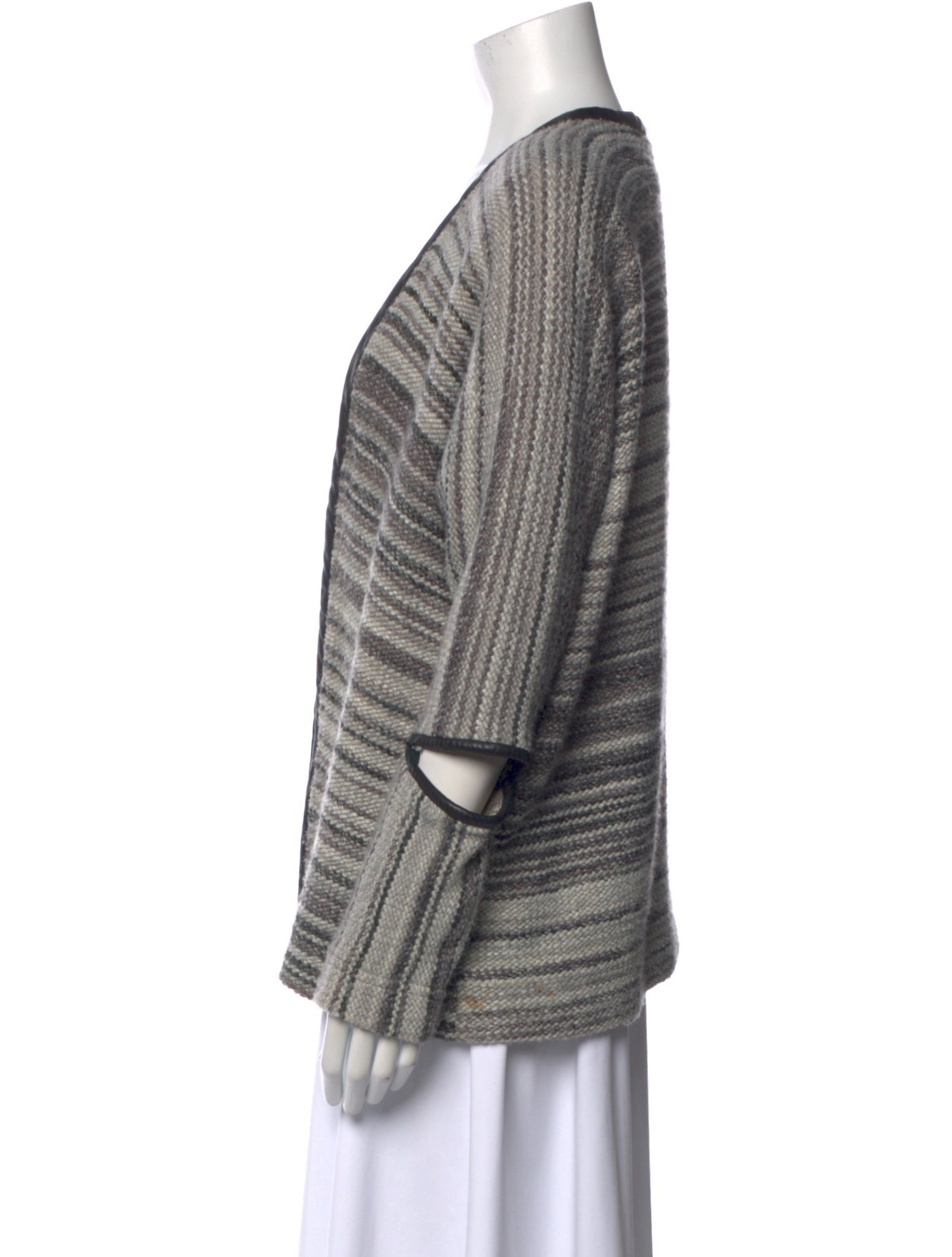 Yigal Azrouël Lambskin Striped Sweater