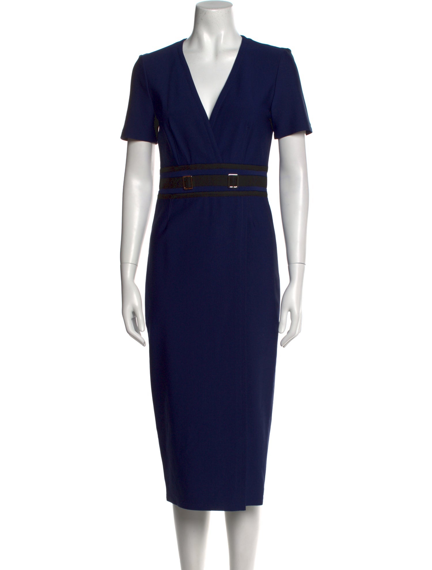 Yigal Azrouël V-Neck Midi Length Dress