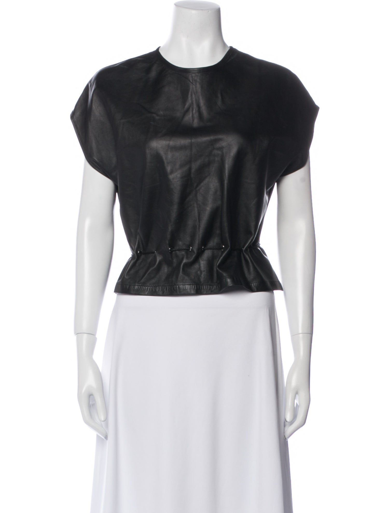 Yigal Azrouël Crew Neck Short Sleeve Crop Top