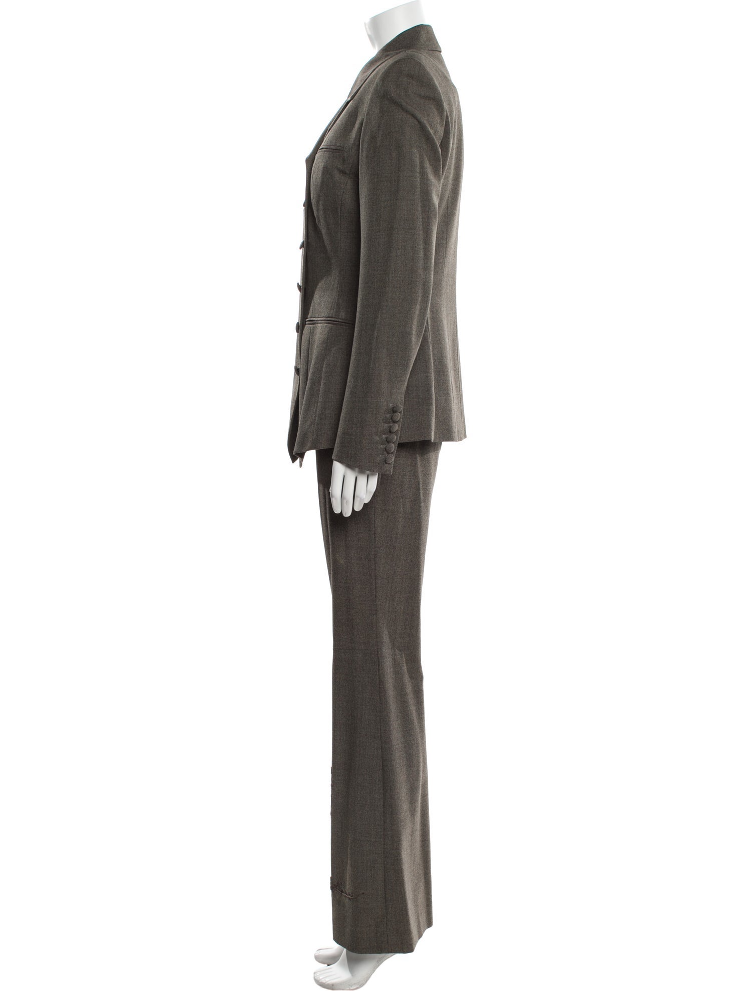 Yigal Azrouël Wool Embroidered Accent Pantsuit