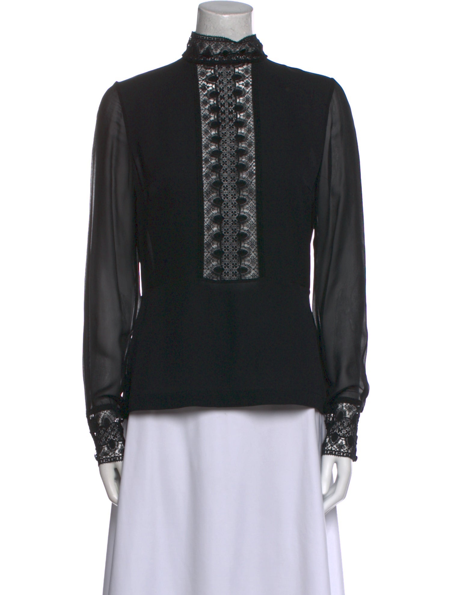 Yigal Azrouël Silk Mock Neck Blouse
