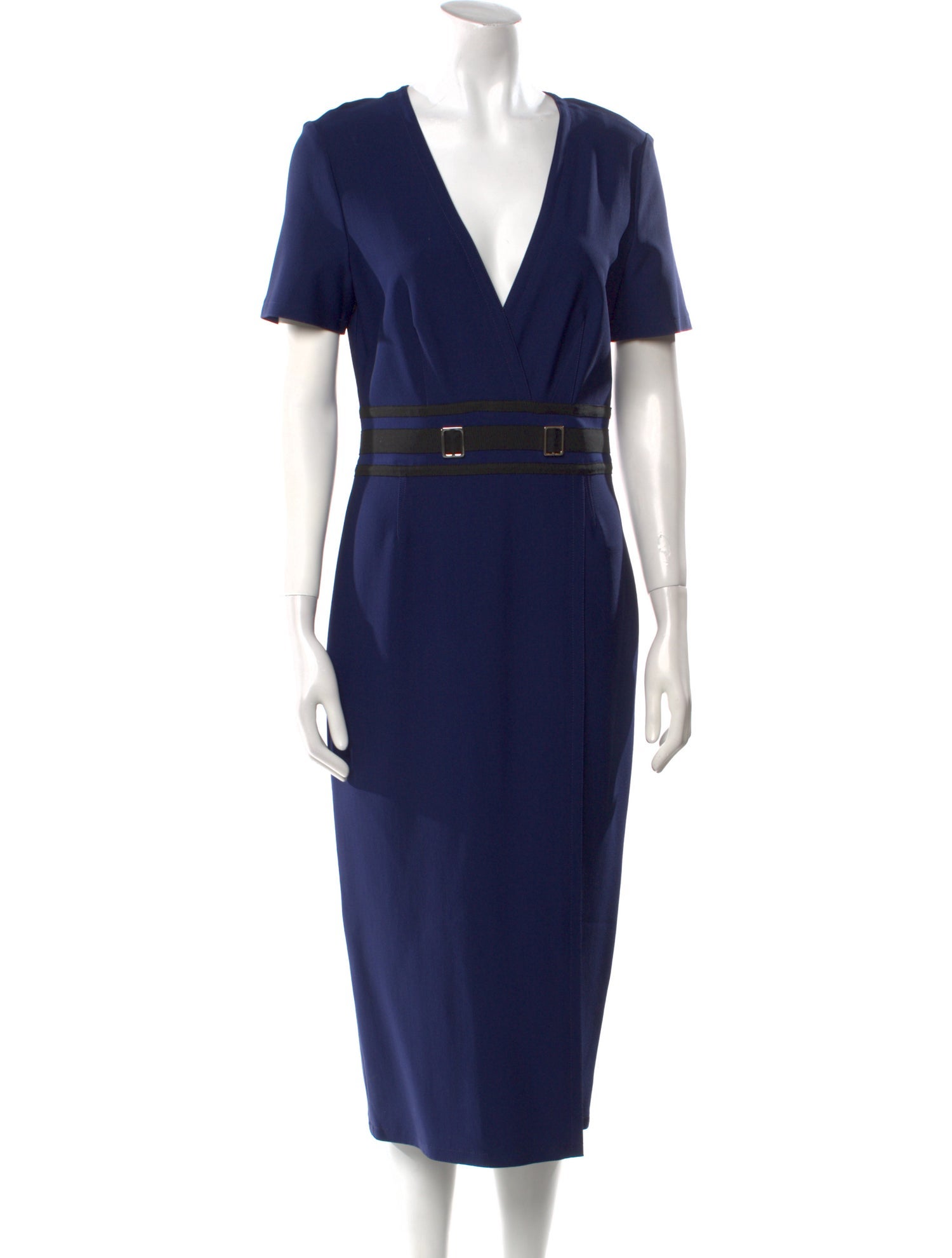 Yigal Azrouël V-Neck Midi Length Dress