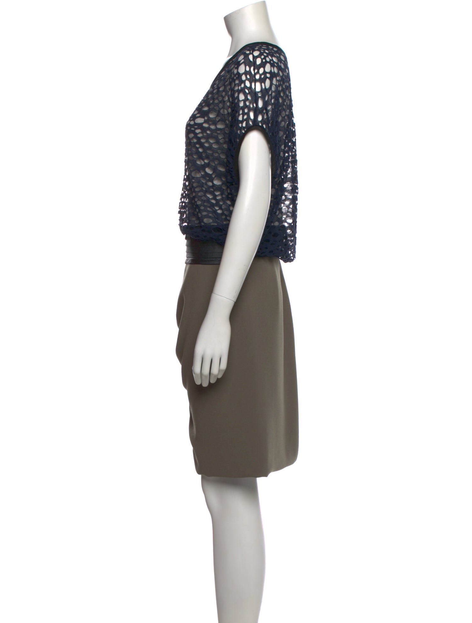 Yigal Azrouël Colorblock Pattern Knee-Length Dress