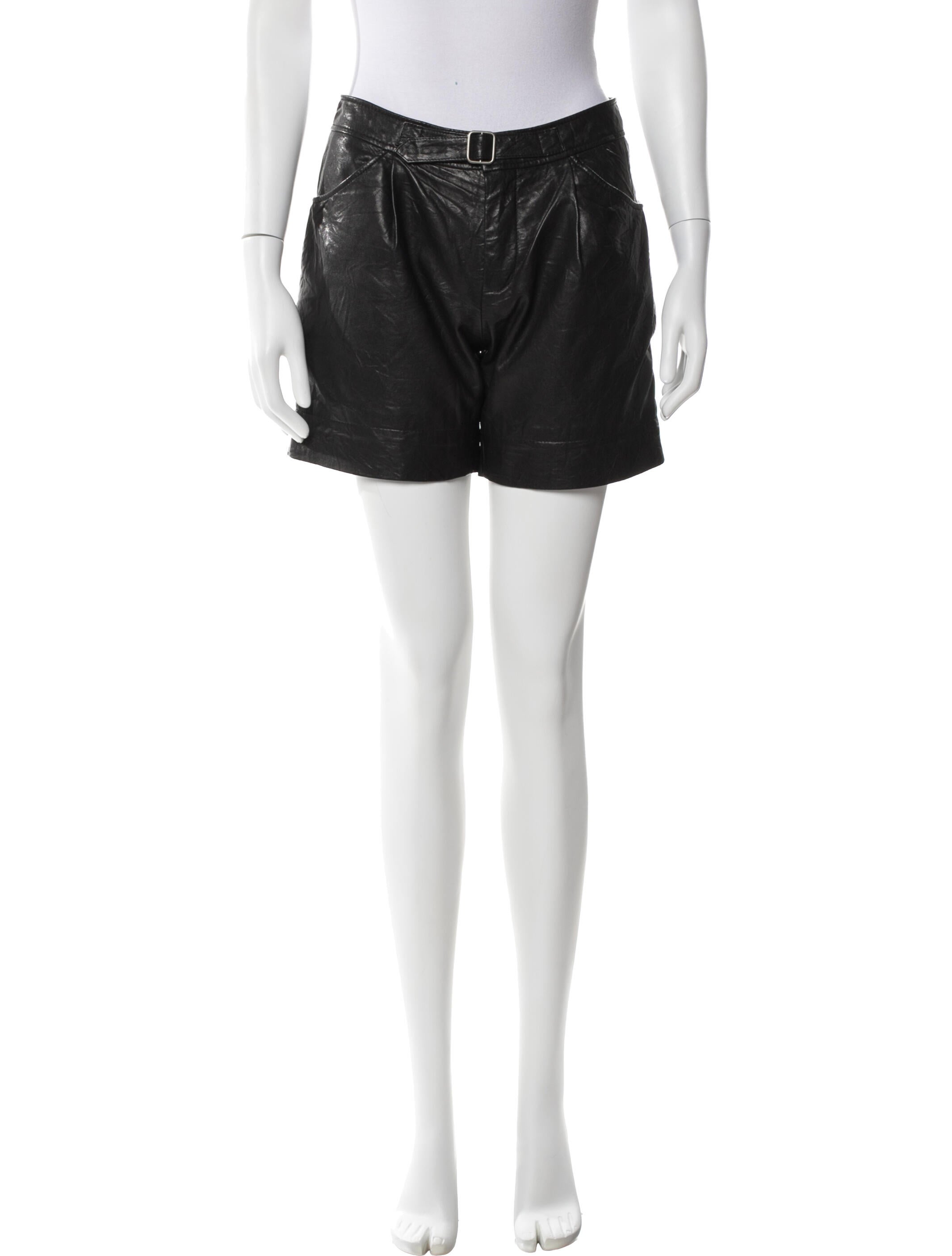 Yigal Azrouël Leather Mini Shorts