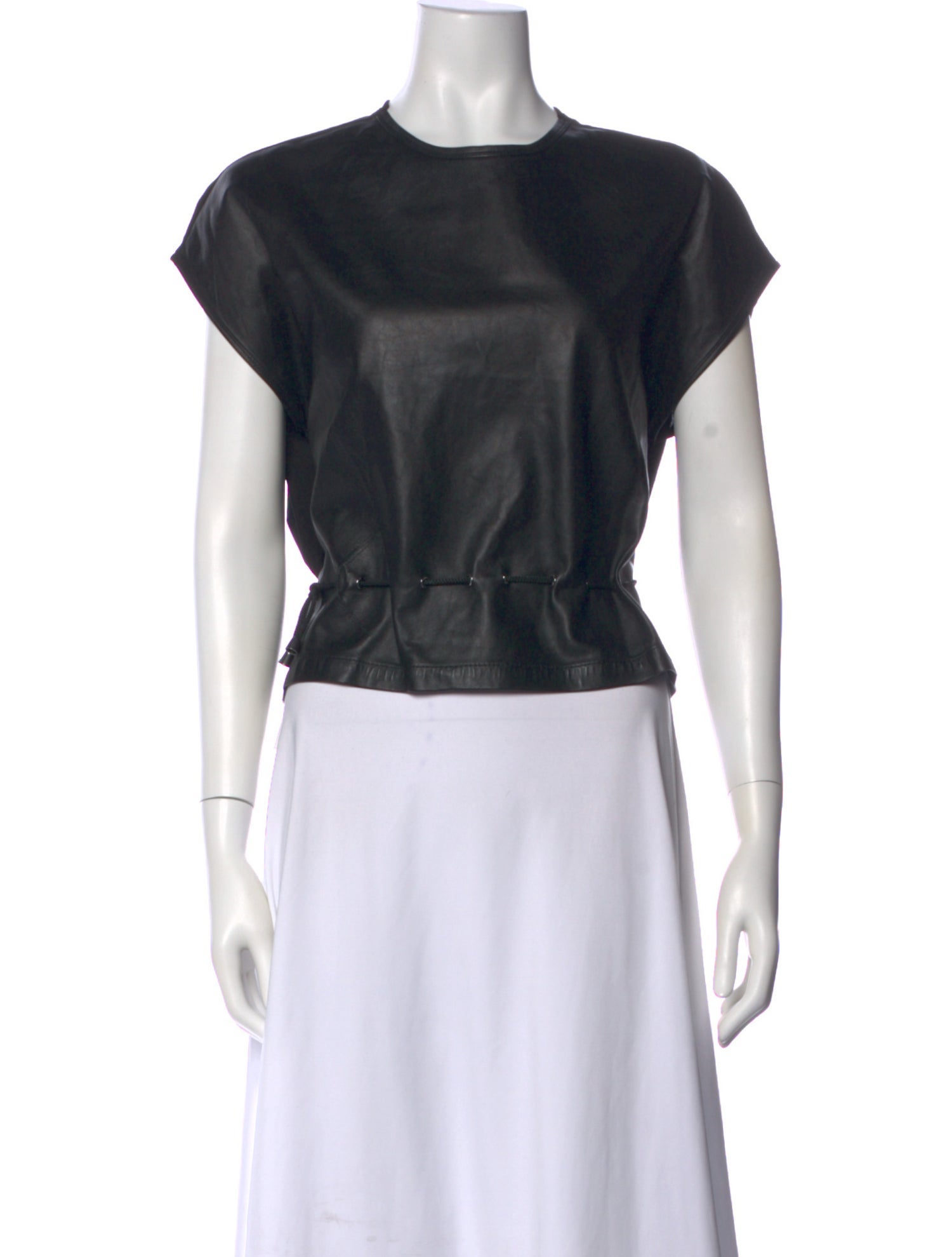 Yigal Azrouël Crew Neck Short Sleeve Crop Top