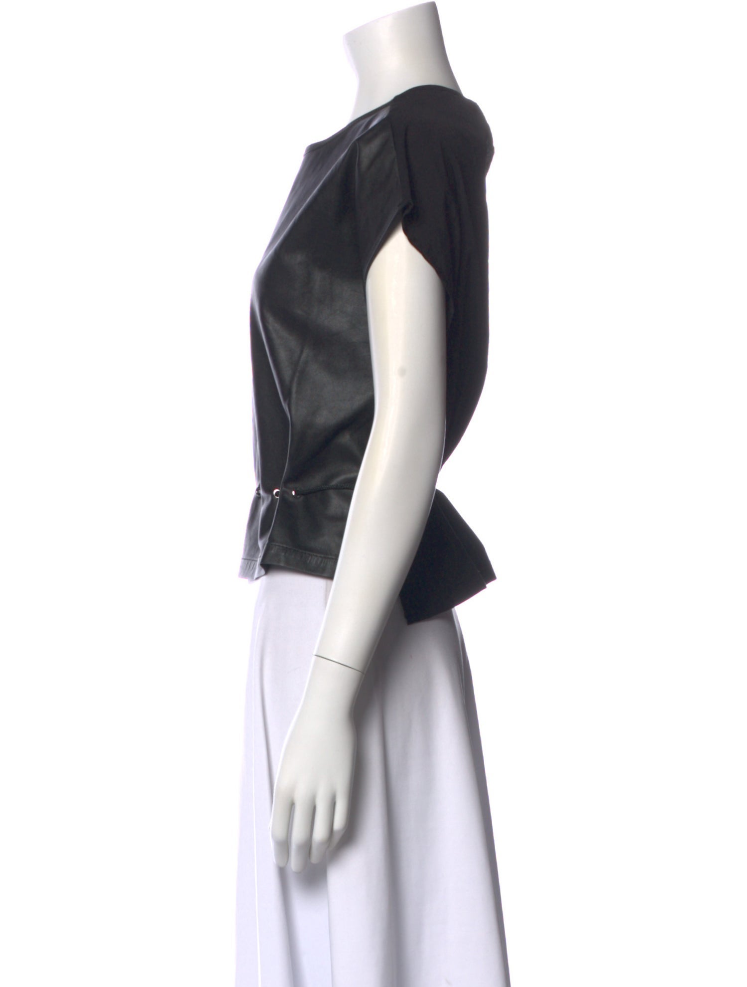 Yigal Azrouël Crew Neck Short Sleeve Crop Top