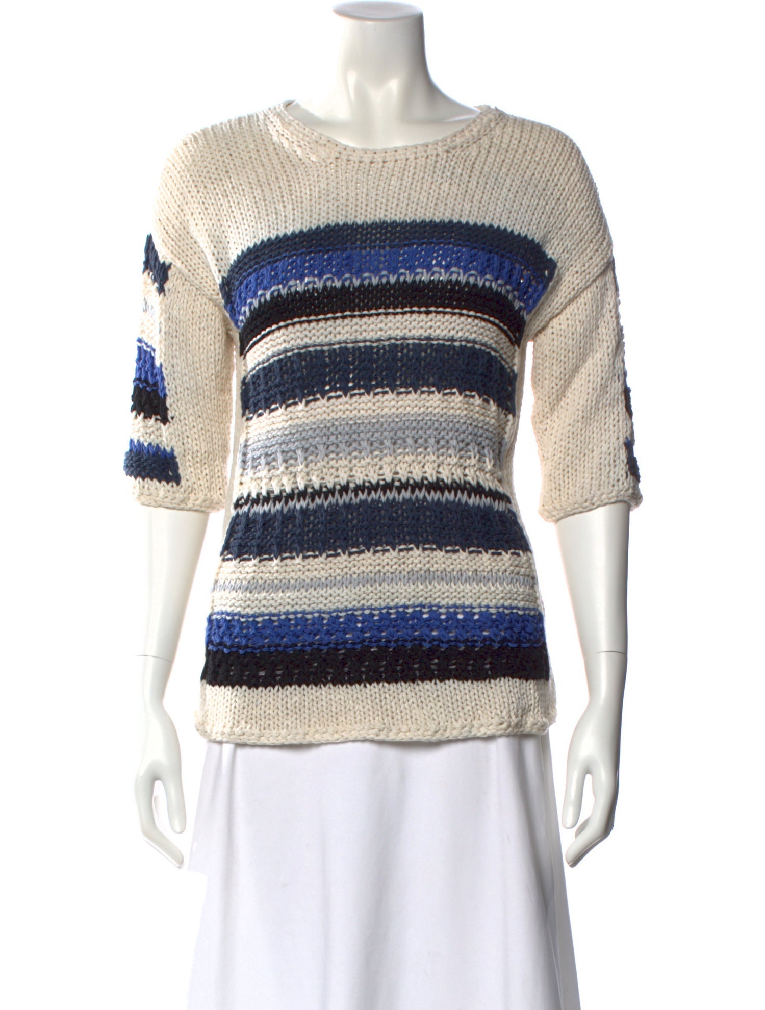 Yigal Azrouël Striped Scoop Neck Sweater
